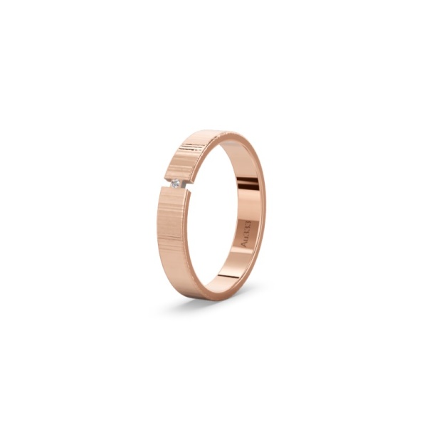 Verlobungsring - Rotgold - Diamant - Hammerschlag