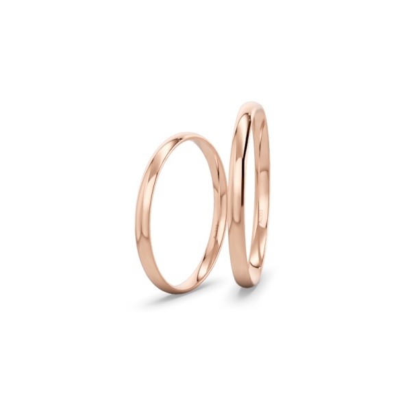 Trauringe 333 Rotgold – 2 mm – Ohne Stein – Poliert