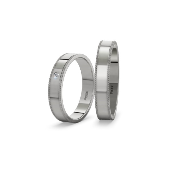 Trauringe Platin - Brillant - Poliert - 4 mm
