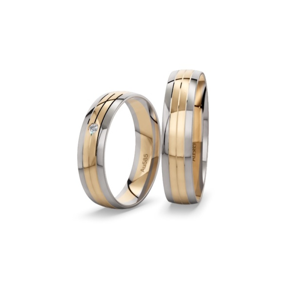 Eheringe Bicolor - Graugold - Rosegold - Brillant