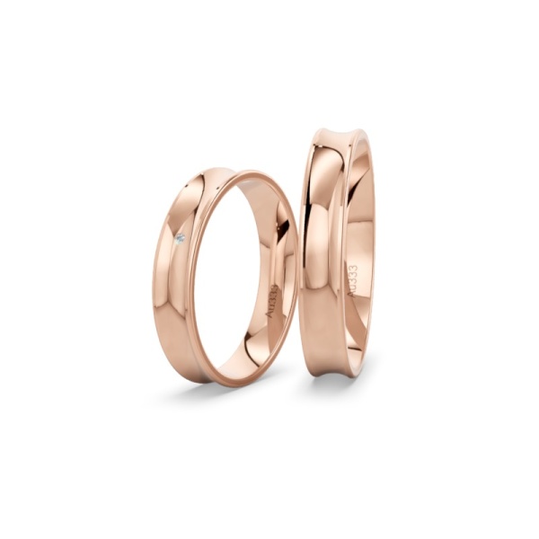 Trauringe 333 Rotgold – 4 mm – Brillant – Glatt poliert