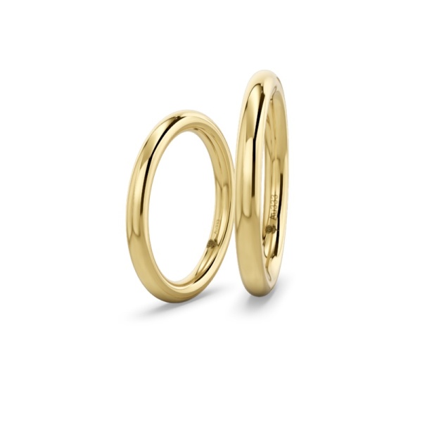 Trauringe 333 Gelbgold – 3 mm – Ohne Stein – Poliert