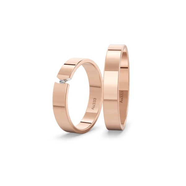 Eheringe aus Rotgold 333 - 4 mm – Poliert – Brillant