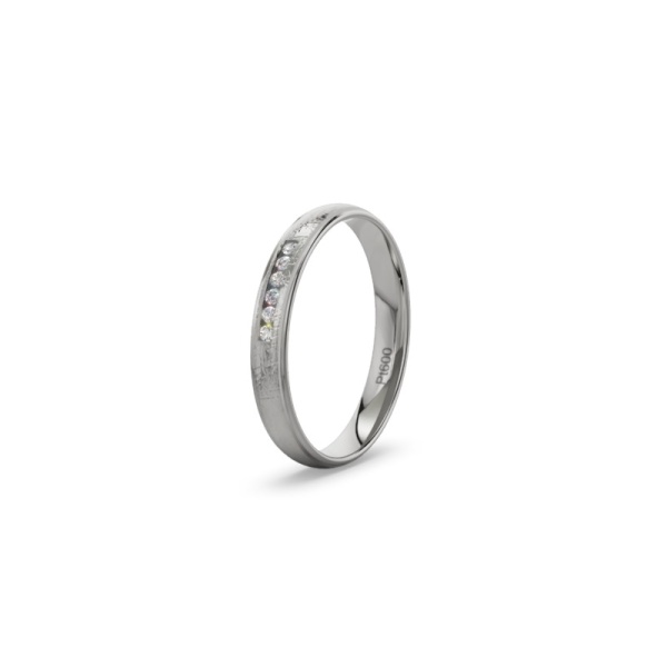 Verlobungsring aus Platin – Eismatt – 6 Brillanten