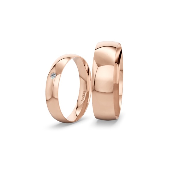 Eheringe aus Rotgold 333 – Poliert – Brillant