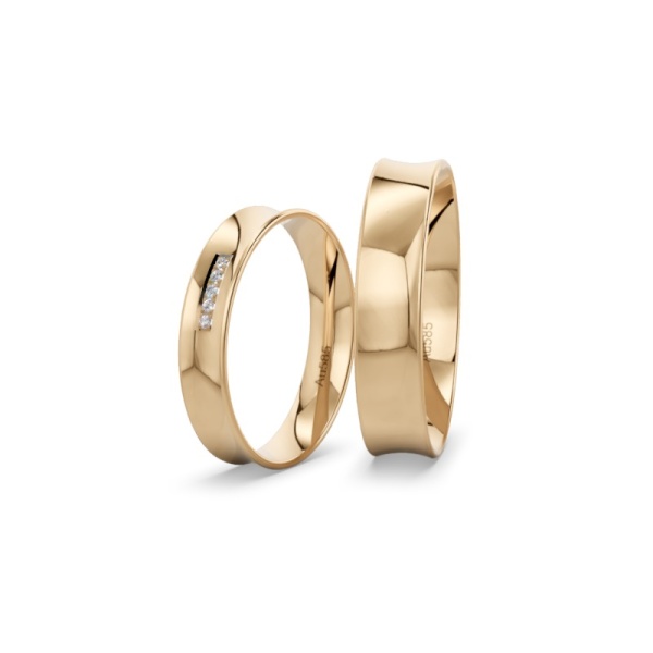 Eheringe Roségold - Diamanten - Poliert
