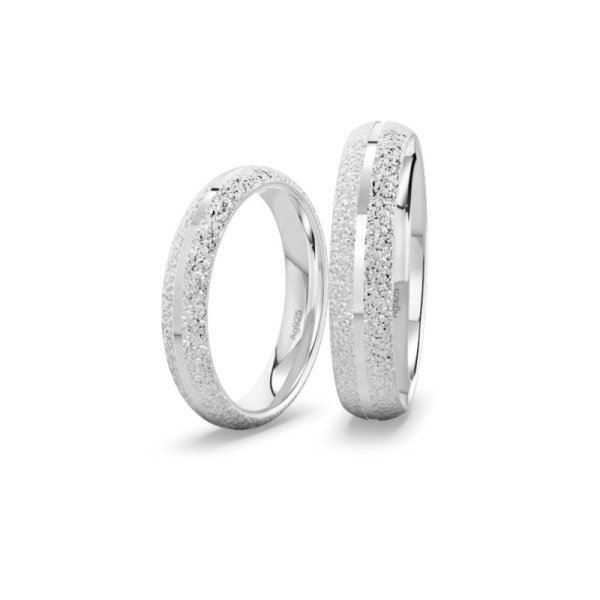 Eheringe Silber - Diamantmatt