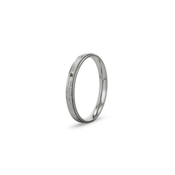 Verlobungsring Platin - Brillant farbig - Eismatt - Fuge