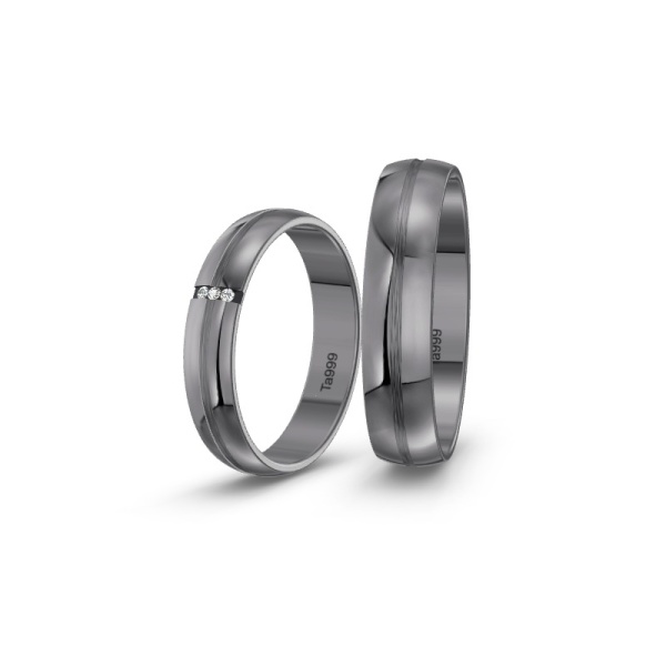 Tantal Eheringe mit funkelndem Diamant ST-CON-200