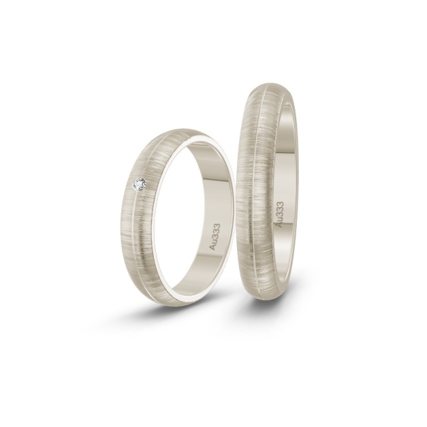 Weißgold Trauringe 4mm mit Brilliant ST-CON-98