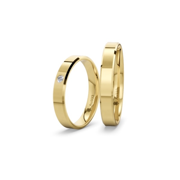 Trauringe 333 Gelbgold – 3.5 mm – Brillant – Poliert