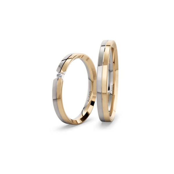 Trauringe Bicolor - Roségold - Graugold - Brillant