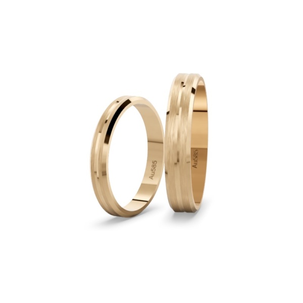 Eheringe 585 Roségold - Längstmatt - Fuge