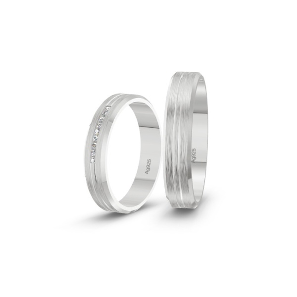 Trauringe aus Silber mit Diamant ST-CON-103