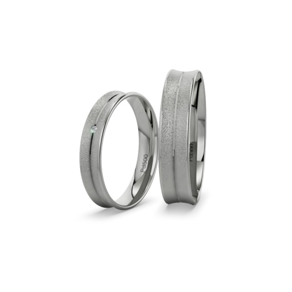 Trauringe Palladium - Zirkonia - Eismatt