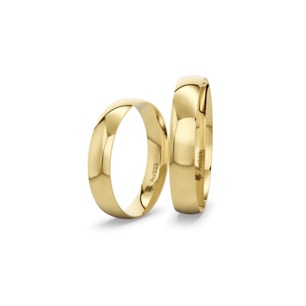 Trauringe 333 Gelbgold – 4 mm – Ohne Stein – Poliert