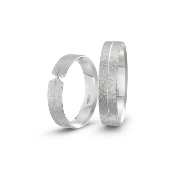 Eleganter Eheringe Silber mit Zirkonia ST-CON-104