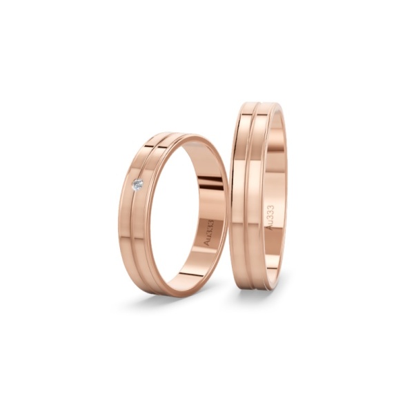 Trauringe 333 Rotgold – 4 mm – Brillant – Poliert
