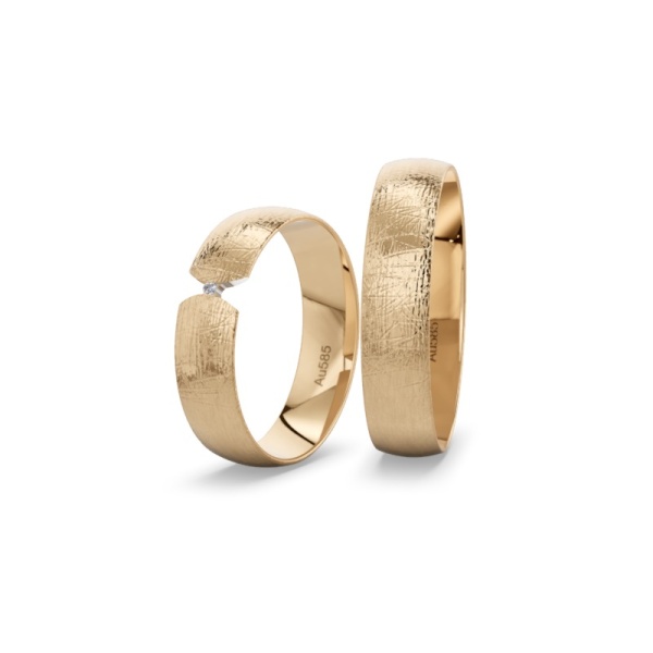 Eheringe 585 Roségold - Brillant - 5mm - Matt