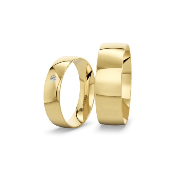 Trauringe 333 Gelbgold – 7 mm – Brillant – Poliert