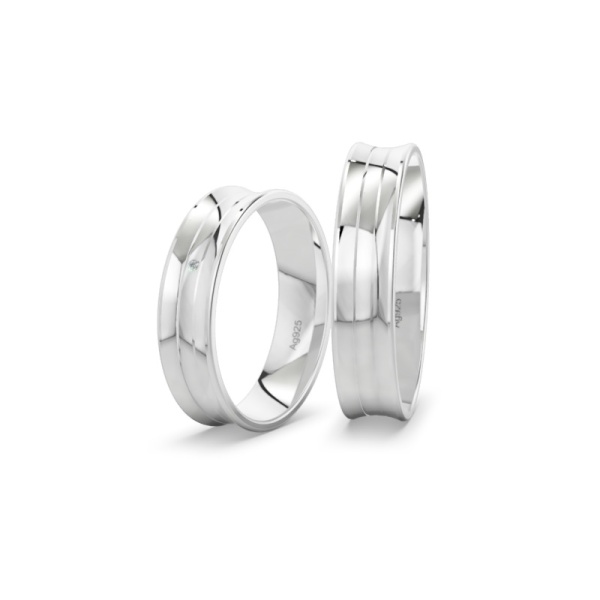 Eheringe aus Silber – Poliert – Diamant