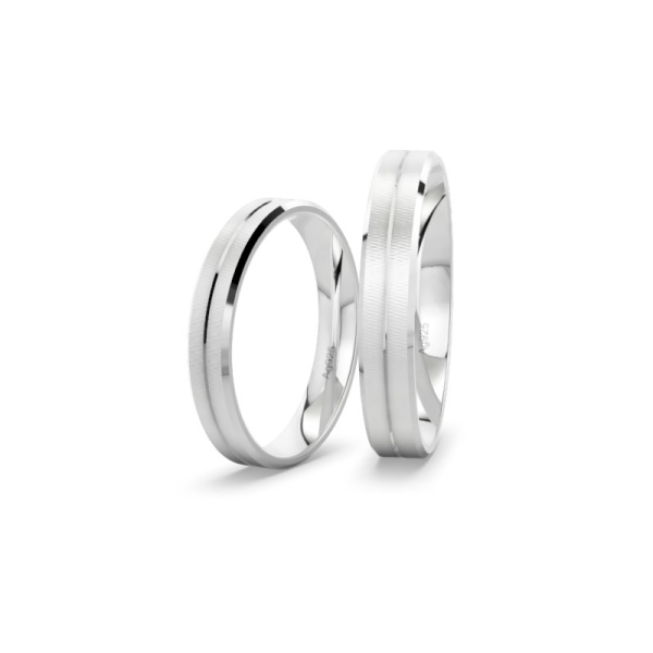 Eheringe Silber - Sandmattiert - Fuge