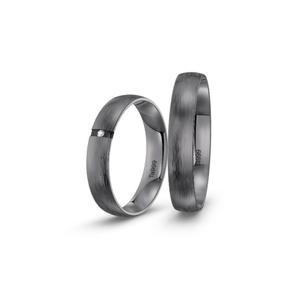 Tantal‑Trauringe im klassischen Look mit Zirkonia ST-CON-206