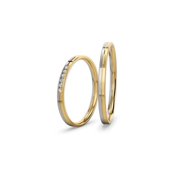 Eheringe Bicolor - Gelbgold - Graugold - Brillant