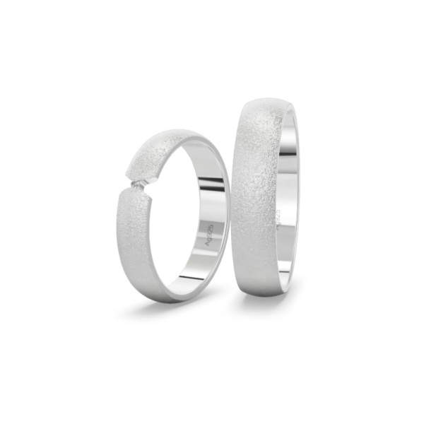 Eheringe Silber - Eismatt - Diamant