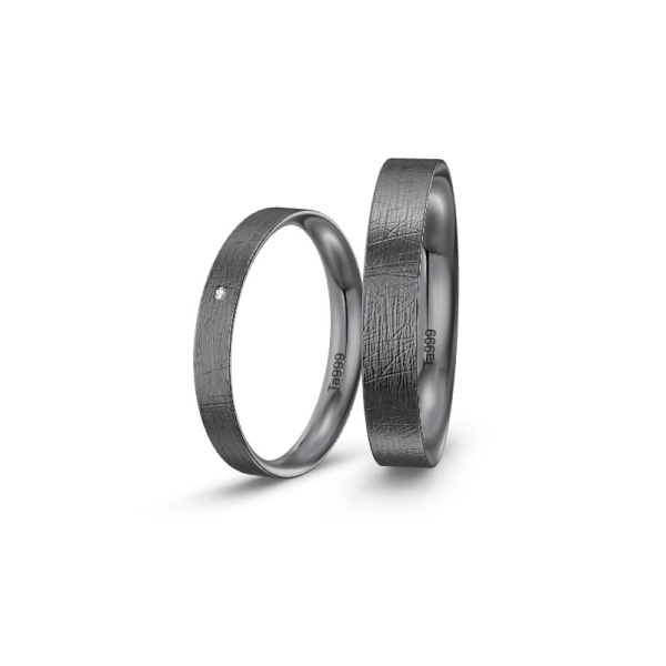 Eheringe aus Tantal – Matt – Diamant
